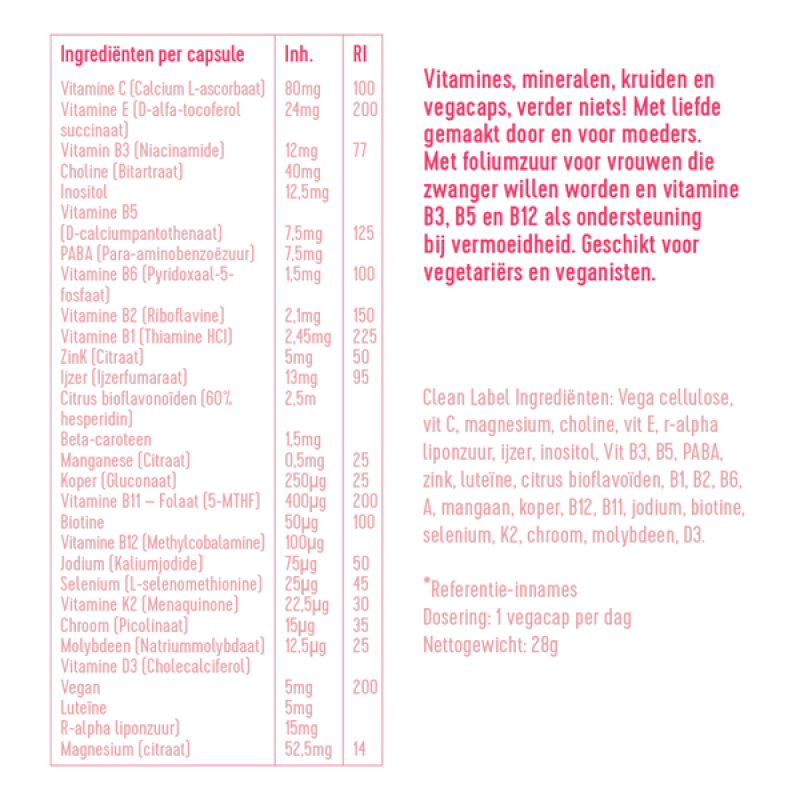 Laveen Refill  Vega Mama Multi pre tehotné, náhradná náplň 30 ks