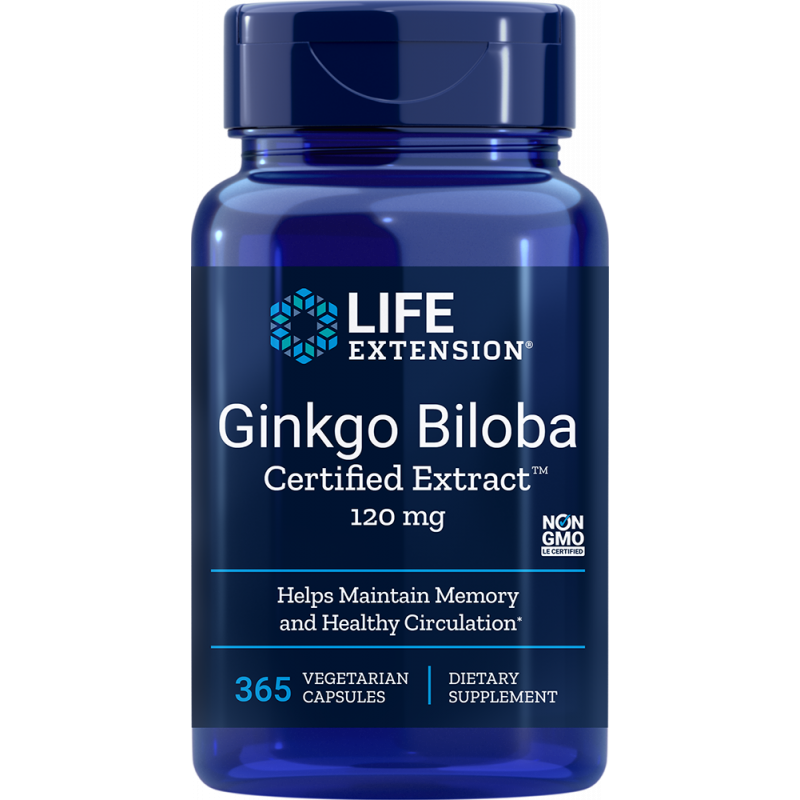 Life Extension Ginkgo Biloba Certifikovaný Extrakt 365 kapsúl