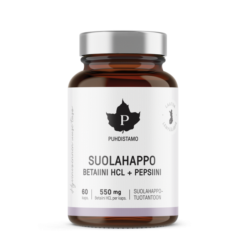 Puhdistamo Betaín HCL + pepsín 60 kapsúl