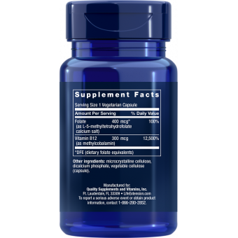 Life Extension BioActive Folate & Vitamin B12 90 ks